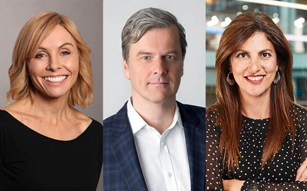 Kerry Taylor, nueva vicepresidenta ejecutiva de VCNI Entertainment & Youth Brands; Jules Borkent, vicepresidente ejecutivo de VCNI Kids & Family y Maria Kyriacou, presidenta de ViacomCBS Networks UK & Australia.