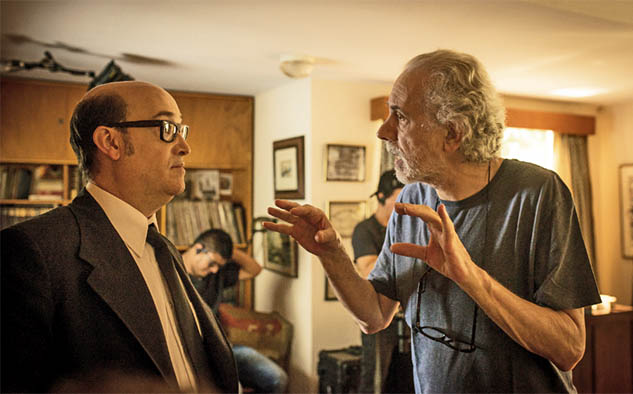 El director español Fernando Trueba y Javier Cámara durante la realización del film.