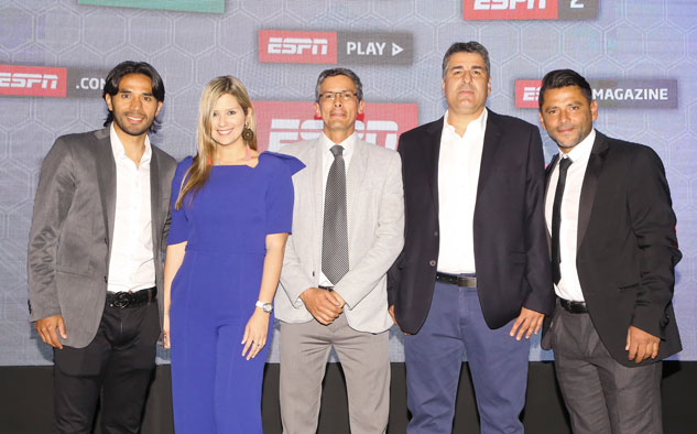 El equipo de ESPN FC: Fabián Vargas, Andrea Guerrero, Germán Arango, Santiago Escobar y Gerardo Bedoya.