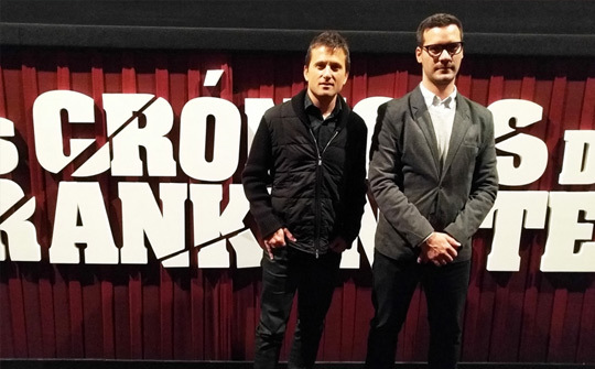 Miguel Brailovsky y José Badini, en la premiere de Las Crónicas de Frankenstein, en Buenos Aires