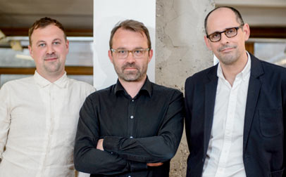 L-R Alex Morris, Creative Director; Sam Barcroft, CEO; Caspar Norman, Managing Director