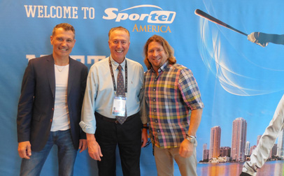 Laurent Puons, vicepresidente de Sportel; Dom Serafini y David Jones, responsable del marketing de Sportel.  