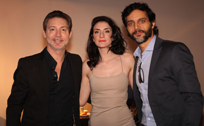 Adrian Suar, titular de Pol-ka junto a dos de los talentos principales del seriado, Julieta Zylberberg y Joaquin Furriel.