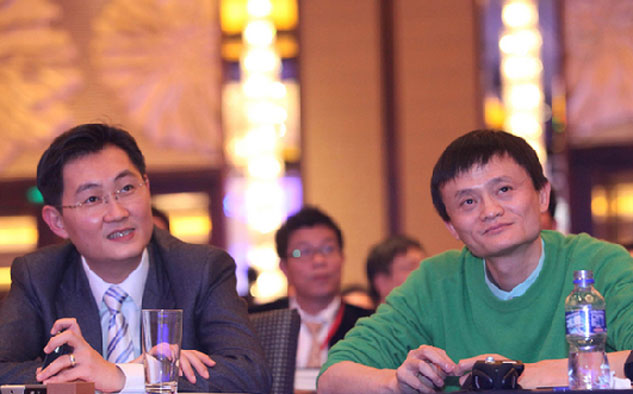 Presidentes: de Tencent, Ma Huateng (L), y de Alibaba, Jack Ma.