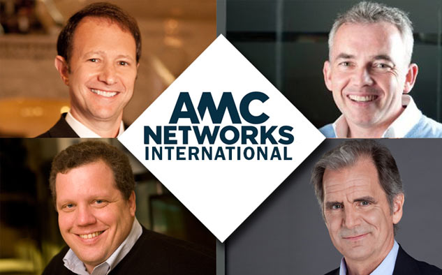 Bruce Tuchman, Mike Moriarty (izq.), Dermot Shortt, Eduardo Zulueta (der.), responsables de las seis unidades operativas de la flamante AMC Networks International. 