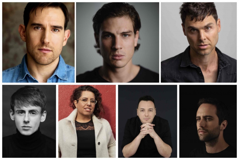 Actores SamBenjamin, Daniel Schultz y Daniel Fox (arriba); y escritores/directores, Lyndon Chapman, Tina Gharavi, Etienne Fourie y Christiaan Olwagen