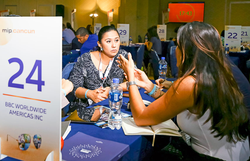 Tanto el Foro de Coproducción como el mercado de distribución exclusivo de MIP Cancún comparten un formato similar de reuniones preprogramadas y combinadas (1-1, vendedor e interesado), además de varios eventos de networking. (Foto: MIPCancun 2017)