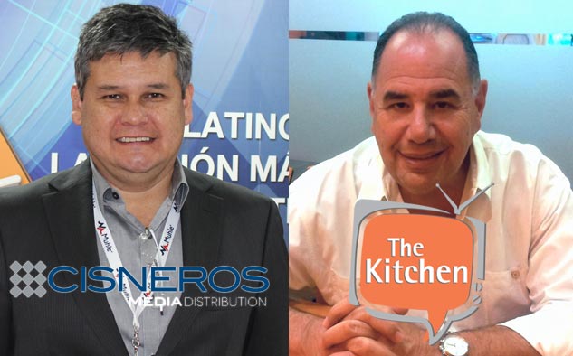 Cosme López, VP sénior y gerente general de Canales de TV Paga y Servicios de Cisneros Media Distribution, y Ken Lorber: presidente y CEO de The Kitchen.