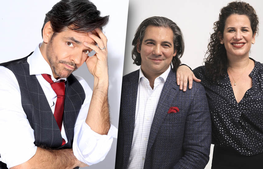 Eugenio Derbez, socio de 3Pas Studios y Steven Wolfe Pereira y Susie Jaramillo, fundadores de Encantos.
