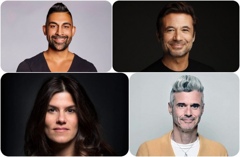 Dhar Mann, fundador de Dhar Mann Studios; Pedro Pina, VP de YouTube EMEA (arriba); Robbie Brenner, presidente de Mattel Studios; Evan Shapiro, ESHAP.