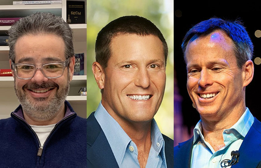 Isaac Lee, fundador de Exile; Kevin Mayer y Tom Staggs, ex altos ejecutivos de Disney, fundadores y directores de Candle.