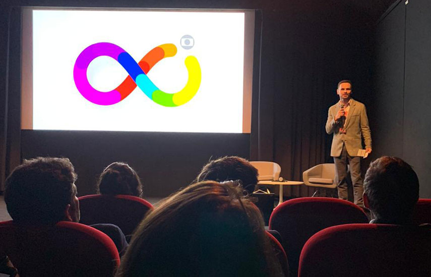Junior Volpato en la presentación de Globo en Cannes.