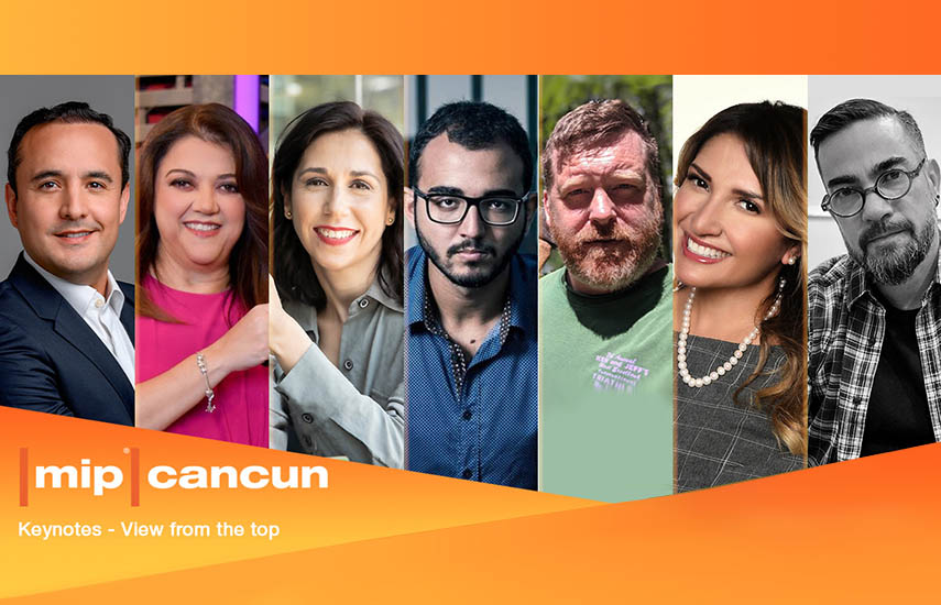Juan Ponce (Telemundo), Sandra Smester (TV Azteca), Fidela Navarro (Dopamine), Raphael Montes, Noah Jones (FWRD MGMT), Marie Leguizamo (Banijay), y Jerry Rodriguez (Endemol Shine Boomdog), protagonistas de Keynotes principales.