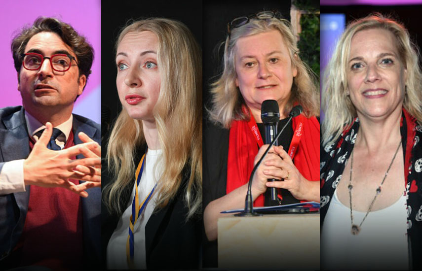 Grégoire Polad, de ACT; Iryna Cherniak, directora de Ventas de Media Group Ukraine; Sarah Baynes, CEO de The Creative Garden, y Agnes Augustin, fundadora de The Shaw Rocket Fund.