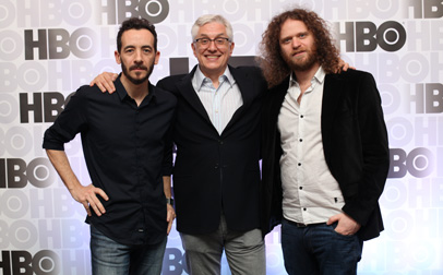 Pablo Fendrik, Roberto Rios y Hernan Goldfrid, los directores y el VP de Producciones Originales de HBO Latin America