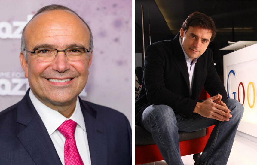 Manuel Abud, presidente y CEO de Azteca América, y John Farrell, director de YouTube Latinoamérica