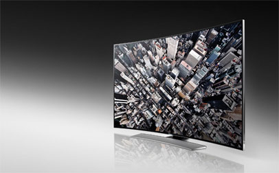Samsung U9000 Curved UHD TV, uno de los modelos pronto a salir que servirá, según la compañía coreana, para promover un ecosistema de distribución de contenido UHD sostenible.