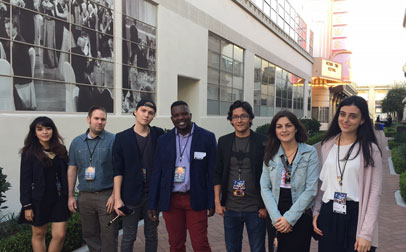 Los siete finalistas en las instalaciones de Sony Pictures Studios, en Culver City