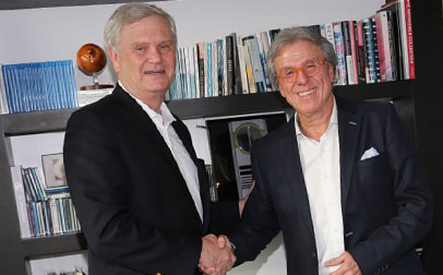 Alex Tamargo/Getty Images Randy Falco presidente y director ejecutivo de Univision Communications Inc. y Patricio Wills.
