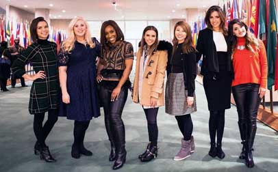 YouTube creators Ingrid Nilsen, Louise Pentland, Jackie Aina, Yuya, Chika Yoshida, Taty Ferreira, and Hayla Ghazal named at the UN.